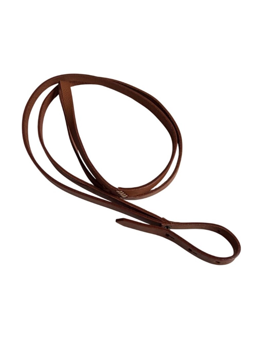 J Jill Brown Leather Skinny Double Belt Womens M Hand Stitched Details Boho - Picture 5 of 10